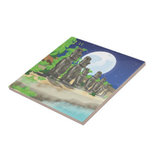 Easter Island Moai Tile
