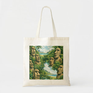Easter Island Moai Tropical Travel Tote Bag