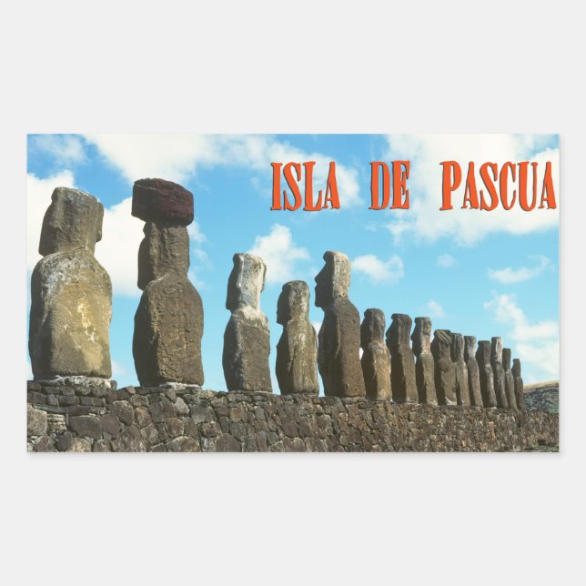 Easter island (Rapa Nui) Chile Rectangular Sticker (Front)