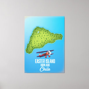 Easter Island Rapa Nuii map Canvas Print