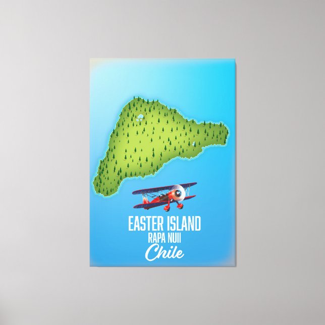 Easter Island Rapa Nuii map Canvas Print (Front)