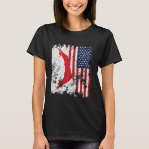 Easter Island USA Flag Distressed - Half American T-Shirt