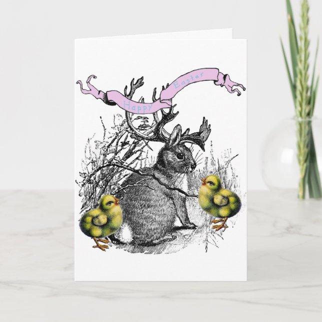 Easter jackalope holiday card (Front)