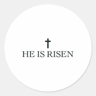 Easter Jesus Christian He Is Risen Classic Round Sticker