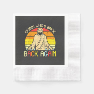 Easter Jesus Guess Whos Back Religious Christian Napkin