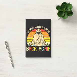 Easter Jesus Guess Whos Back Religious Christian Post-it Notes