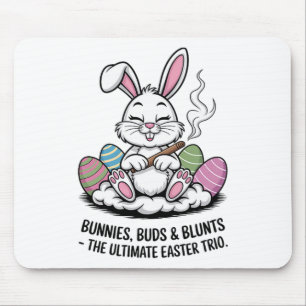 Easter Joke Humourous Bunnies Buds Blunts Trio  Mouse Pad