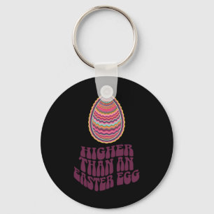 Easter Joke Retro Psychedelic Egg Hunt Art Funny Key Ring