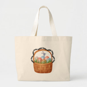 Easter Joy Tote Bag – Bunny, Pastel Eggs & Spring