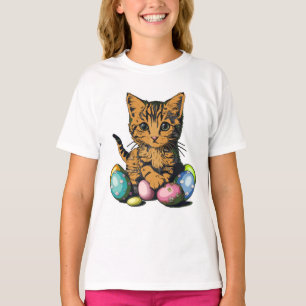 Easter Kitten Calico or Tabby Orange Kitty   T-Shirt