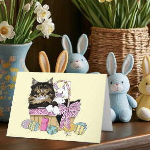 Easter Kitten Holiday Card