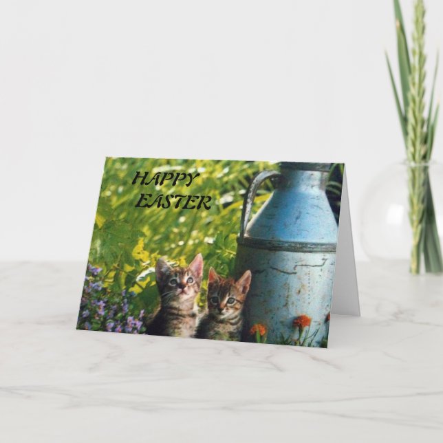 EASTER KITTEN WISHES HOLIDAY CARD (Front)