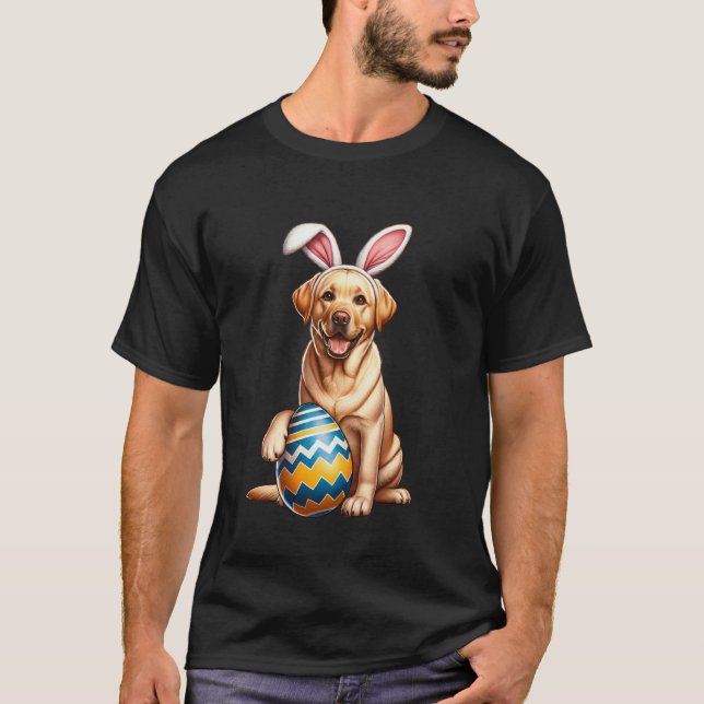 Easter Labrador Retriever Dog Lovers Bunny Egg Egg T-Shirt (Front)