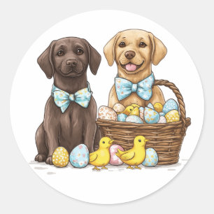 Easter Labrador Retriever Dogs Classic Round Sticker