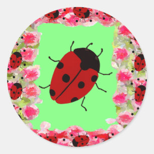 Easter Ladybug Classic Round Sticker