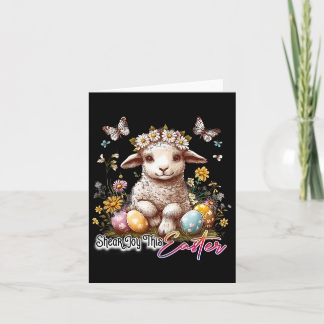 Easter Lamb - Colourful Vintage Easter  Card (Front)