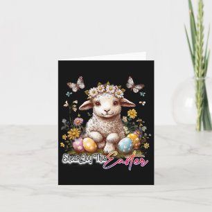 Easter Lamb - Colourful Vintage Easter  Card