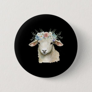 Easter Lamb Floral Flower Crown For Girls Women Sp 6 Cm Round Badge