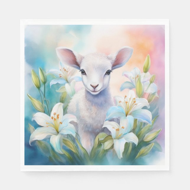 Easter Lamb Paper Napkin (Front)