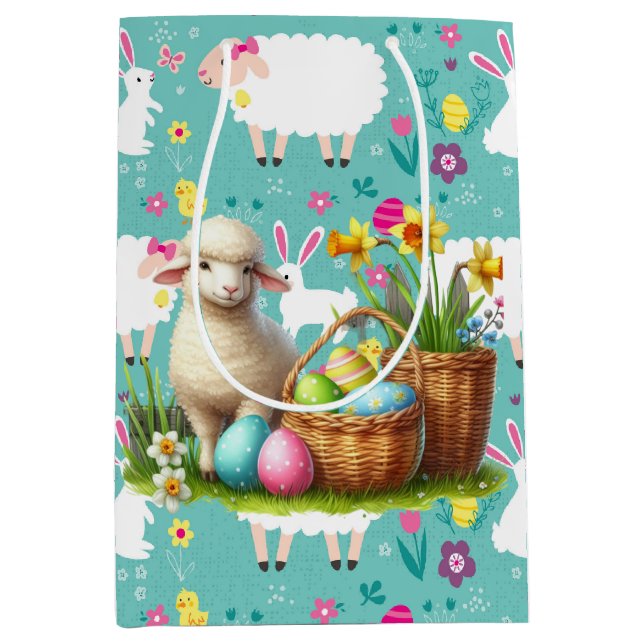 Easter Lambs Medium Gift Bag (Front)