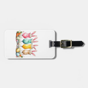 Easter Latte Glasses of Latte with Bunny Ears Luggage Tag