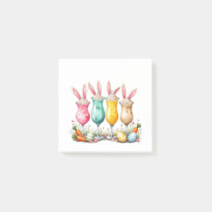 Easter Latte Glasses of Latte with Bunny Ears Post-it Notes