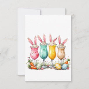 Easter Latte Glasses of Latte with Bunny Ears Thank You Card