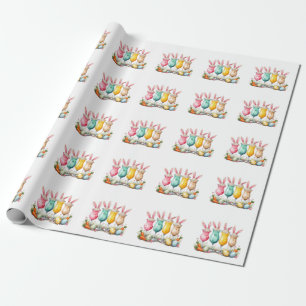 Easter Latte Glasses of Latte with Bunny Ears Wrapping Paper
