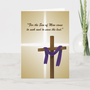 Easter Lent Cross Purple Drape Resurrection Day Card