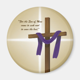 Easter Lent Cross Purple Drape Resurrection Day Magnet
