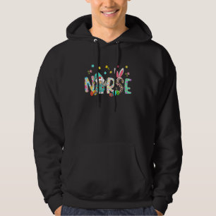 Easter Leopard Decor Bunny Ears Nurse Gnome Happy Hoodie