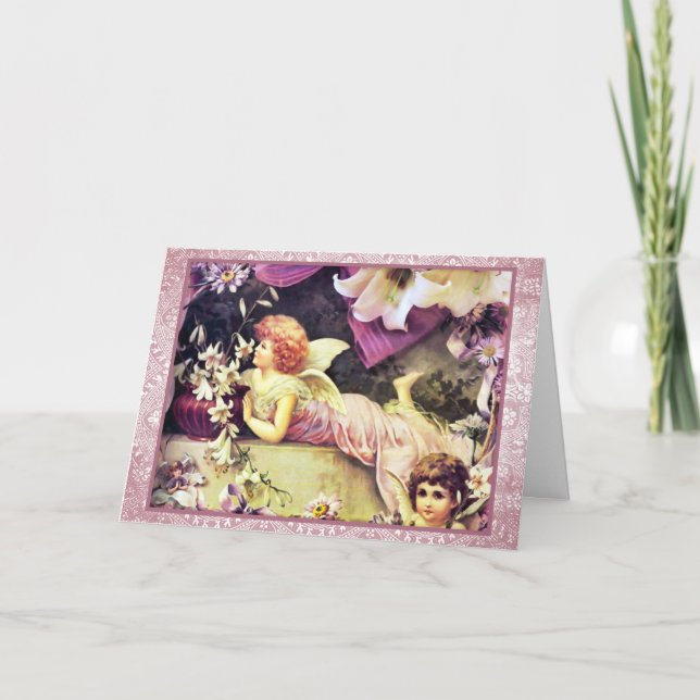 Easter Lilies and Angels Holiday Card (Front)