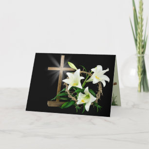 Easter Lilies, Crown and Cross Holiday Card
