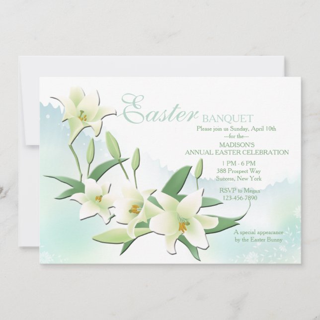 Easter Lilies Invitation (Front)