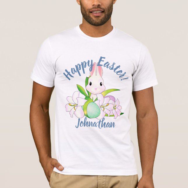 Easter Lilies & Sweet Bunnies T-Shirt (Front)