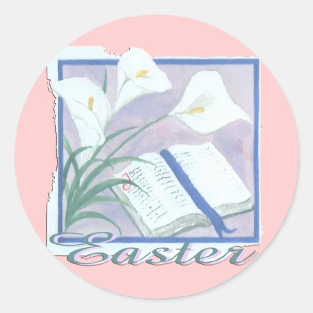 Easter Lilly Classic Round Sticker (Front)
