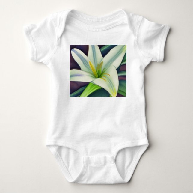 Easter Lily Baby Bodysuit (Front)