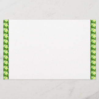 Easter Lily Border  White Background Stationery