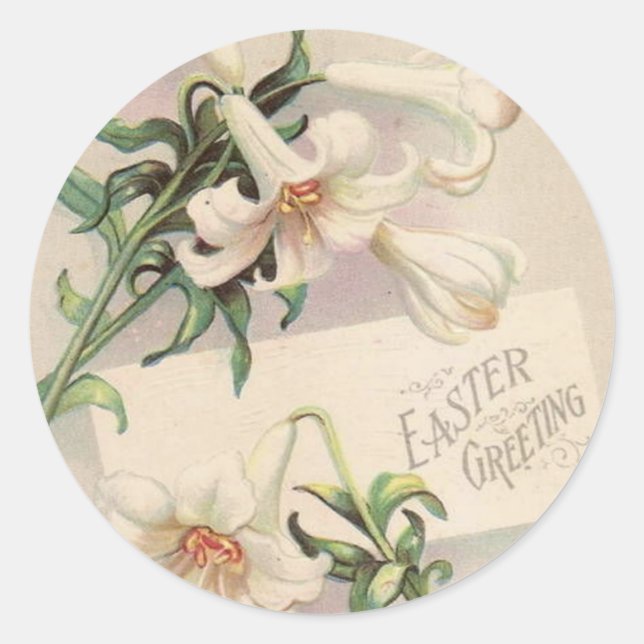 Easter Lily Classic Round Sticker (Front)