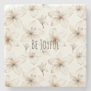 Easter Lily Flowers Joyful Stone Coaster