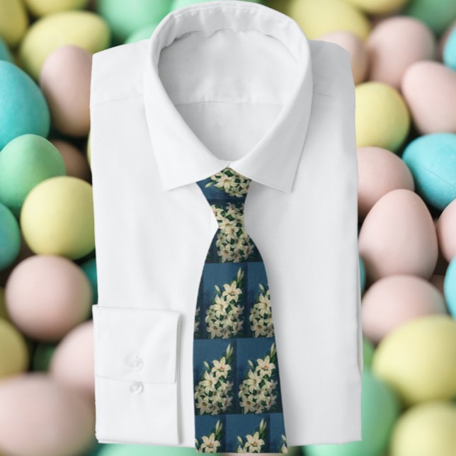 Easter Lily Flowers, Vintage Easter Lilies Tie (Creator Uploaded)