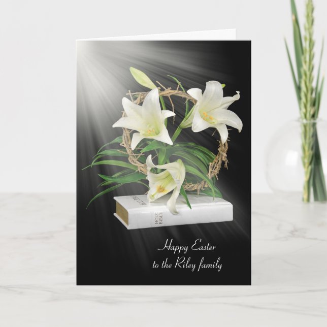 Easter Lily Light Holiday Card (Front)