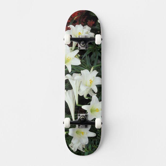 Easter Lily (Lilium regale) Skateboard (Front)