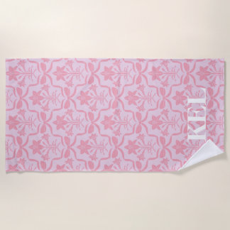 Easter Lily Monogram Beach Towel