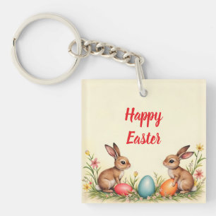 Easter Little Rabbits Vintage Popular Collection Key Ring