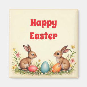 Easter Little Rabbits Vintage Popular Collection Magnet