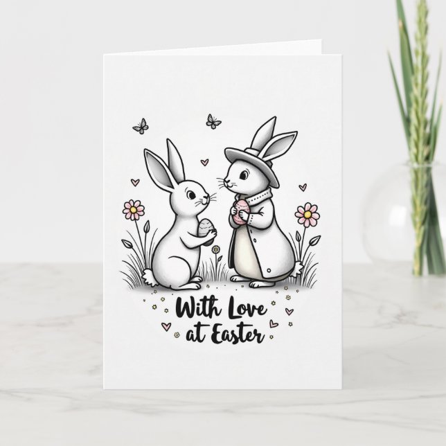 Easter Love Bunny Art Card (Front)