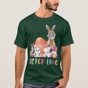 Easter Love Bunny Unicorn Dinosaur Gnome Kids T-Shirt