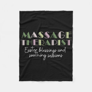 Easter Mage Therapist Cute Mage Bunny Happy Easter Fleece Blanket