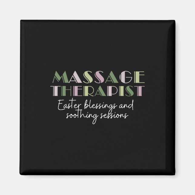 Easter Mage Therapist Cute Mage Bunny Happy Easter Magnet (Front)